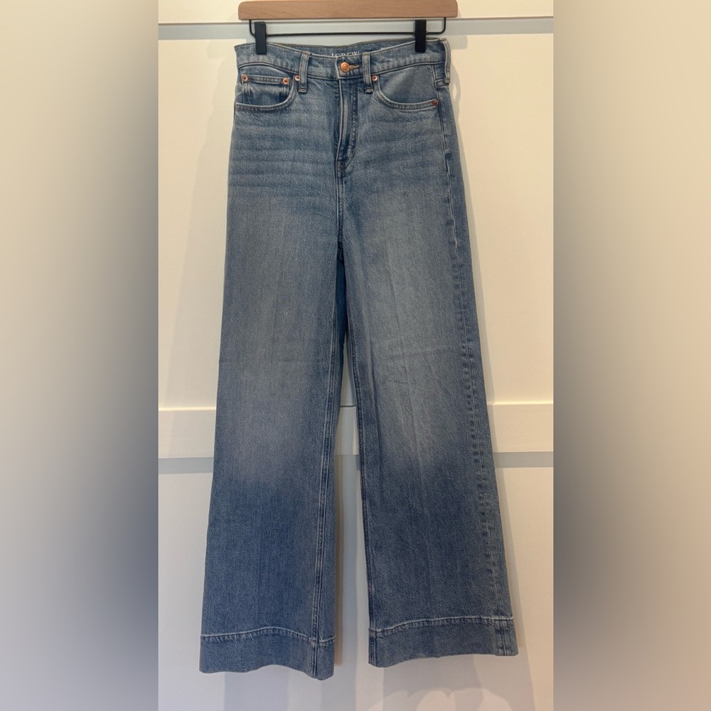 J. Crew Women's Wide Leg Trouser Jeans Light Wash Size 25